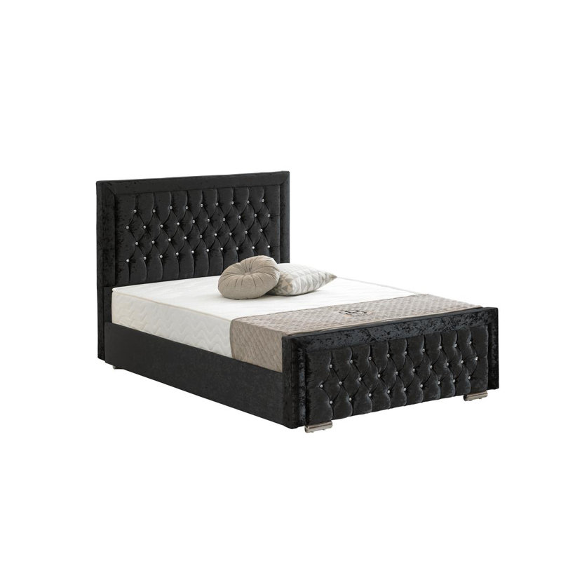 Peyton Upholstered Bed, Crush Black, Super King (6')
