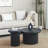 Modern Round Coffee Table Set – Dual Table Combination with Unique Fluted Table Leg Design