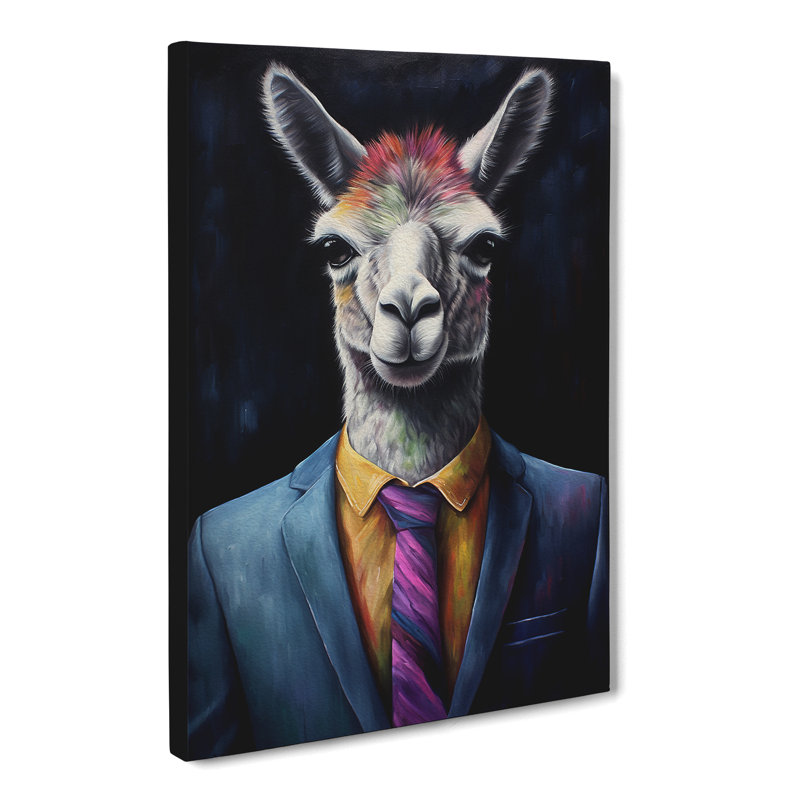 Llama In A Suit No.2 - No Frame Print, 76cm H x 50cm W x 3cm D