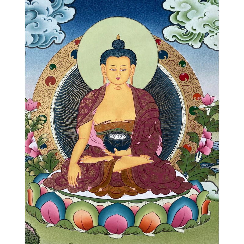 Bouddha Shakyamuni assis (Thangka sans brocart)