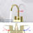 2 Handles Brushed Gold Faucet For Rv Bathrooms - Quality Solid Brass Construction Stainless Steel 30-Min Install Deck Mount Bathroom Tap With Strong Build Easy Installation Mounted-121679440