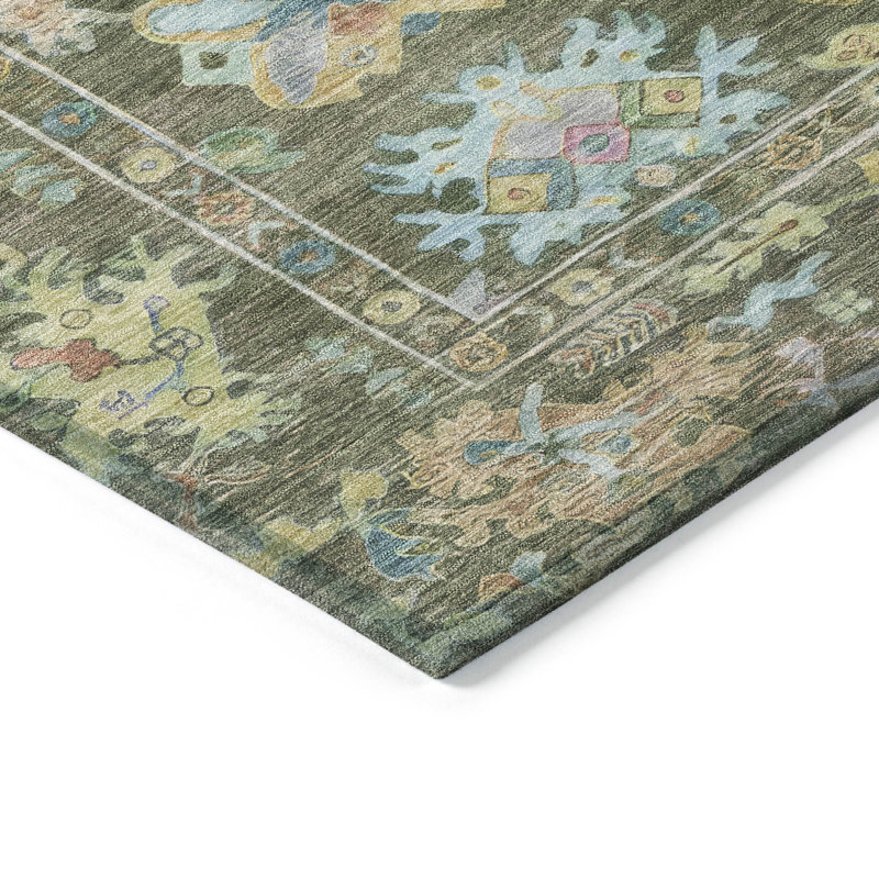 Tapis intérieur / extérieur lavable à la machine Leavittsburg ACN2234 Global, Rectangle 5 pi x 7 pi 6 po