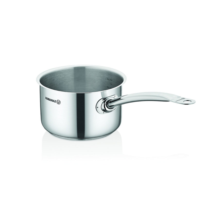 Casserole en acier inoxydable avec couvercle Korkmaz, L 8,50 po x H 3,50 po