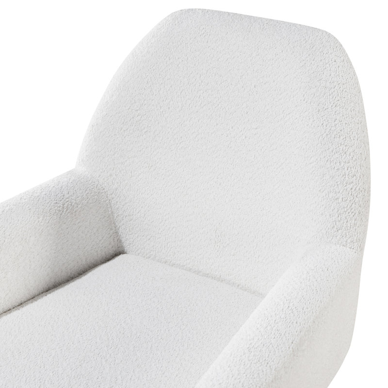 Chaise avec accoudoirs Prince Mid-Century Boucle