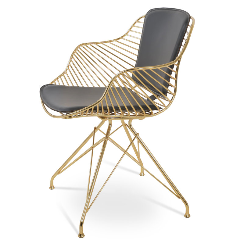 Zebra Arm Chair, Gray, Gold