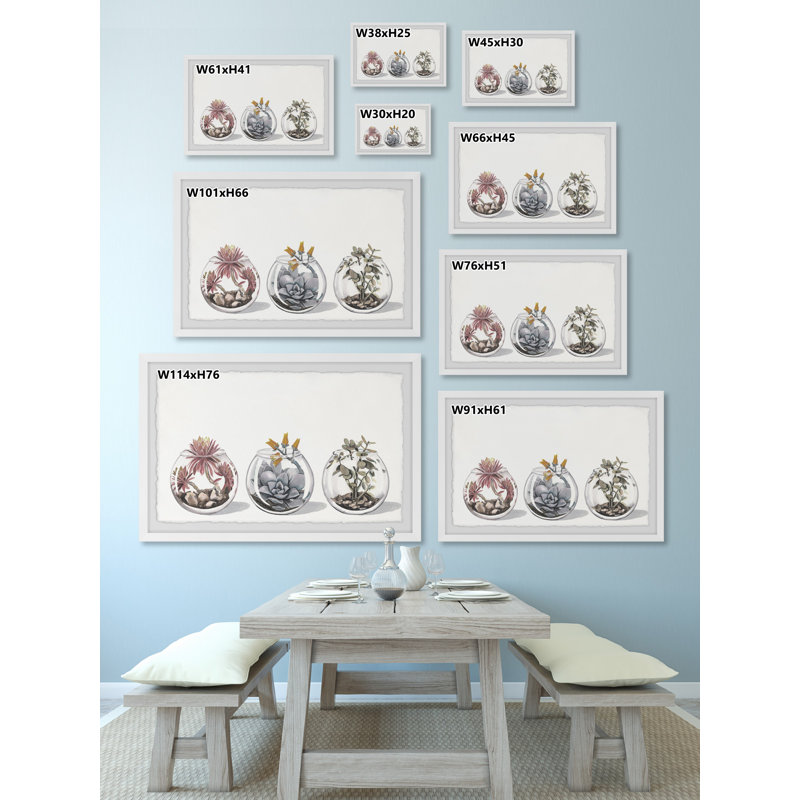 Delicate Planters - Single Picture Frame Painting, 38cm H x 45cm W