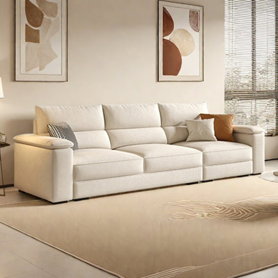 Creamy style modern simple straight sofa