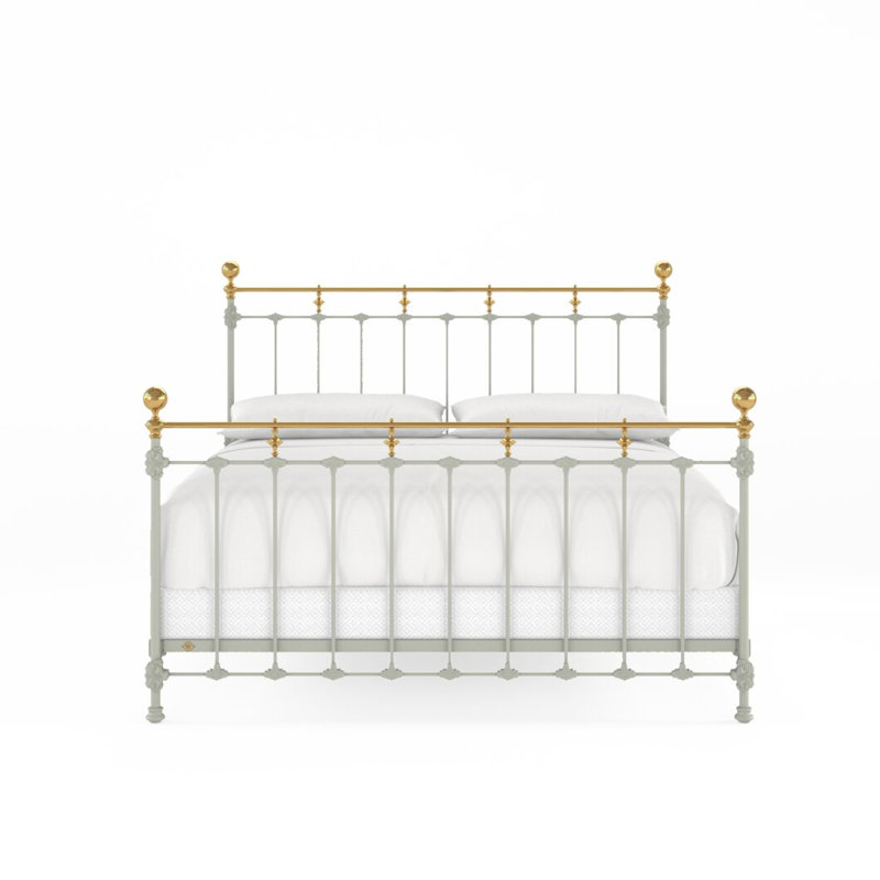 152 Excelsior Bed | Complete Standard, California King, Sage Green/Antique Gold