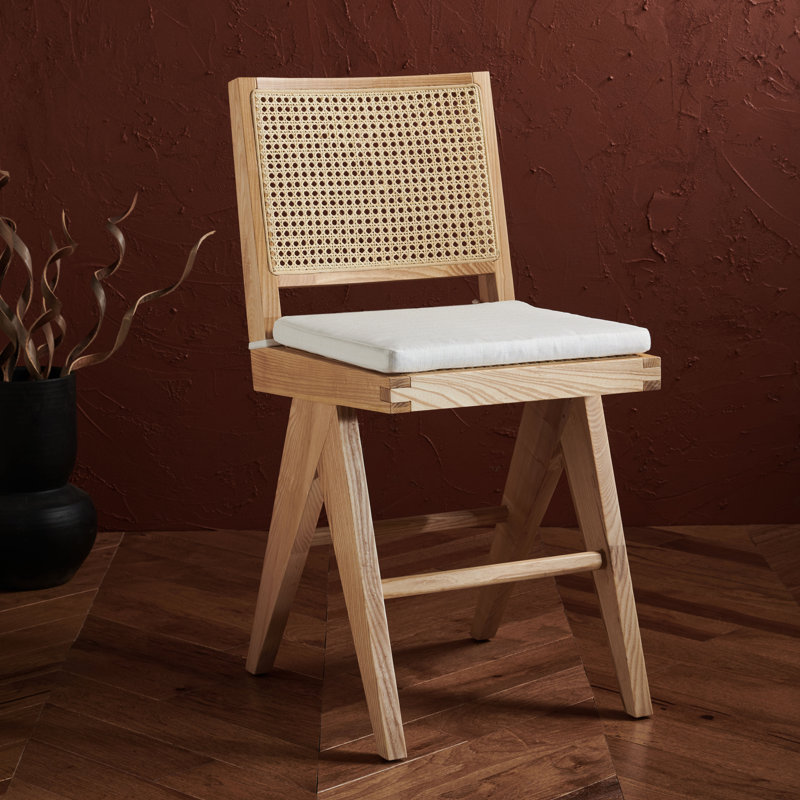 Tabouret de bar Garett Colette, Naturel, Petit tabouret (siège d'une hauteur de 22,1 po)