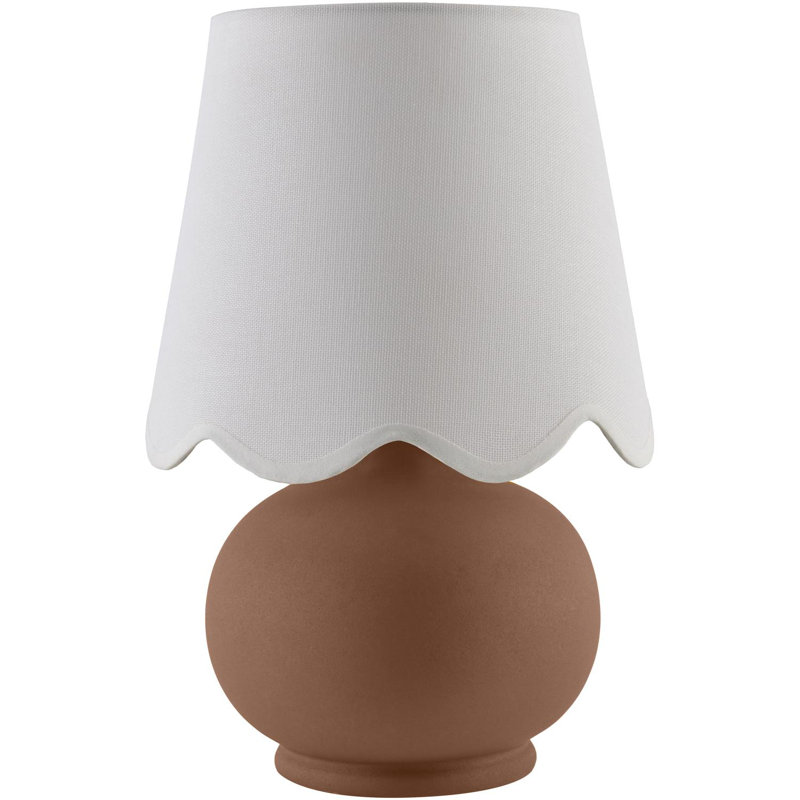 Lampe de table Momsen, Brun, Blanc / Blanc, 13"H x 8"W x 8"D