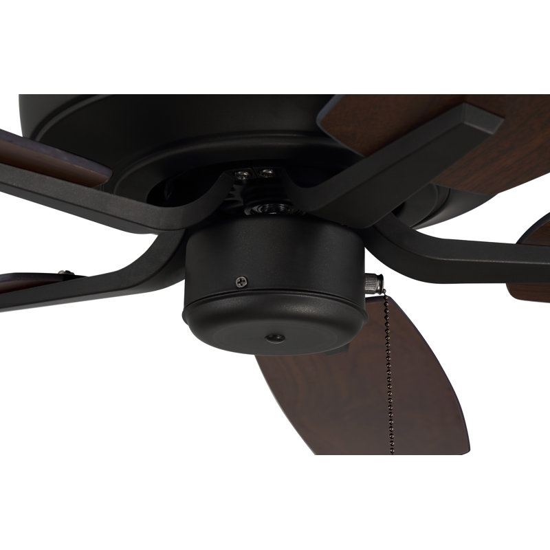 52'' Ceiling Fan, Black With Espresso Blades
