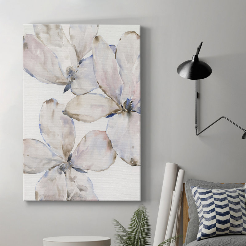 Fleurs de vent doux I - peinture sur toile tendue, H 27 po x l 18 po x P 1 po