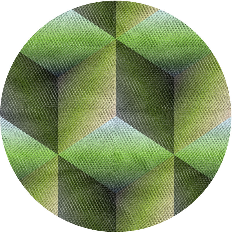 Tapis de zone verte à motifs légers, Rond 4 pi