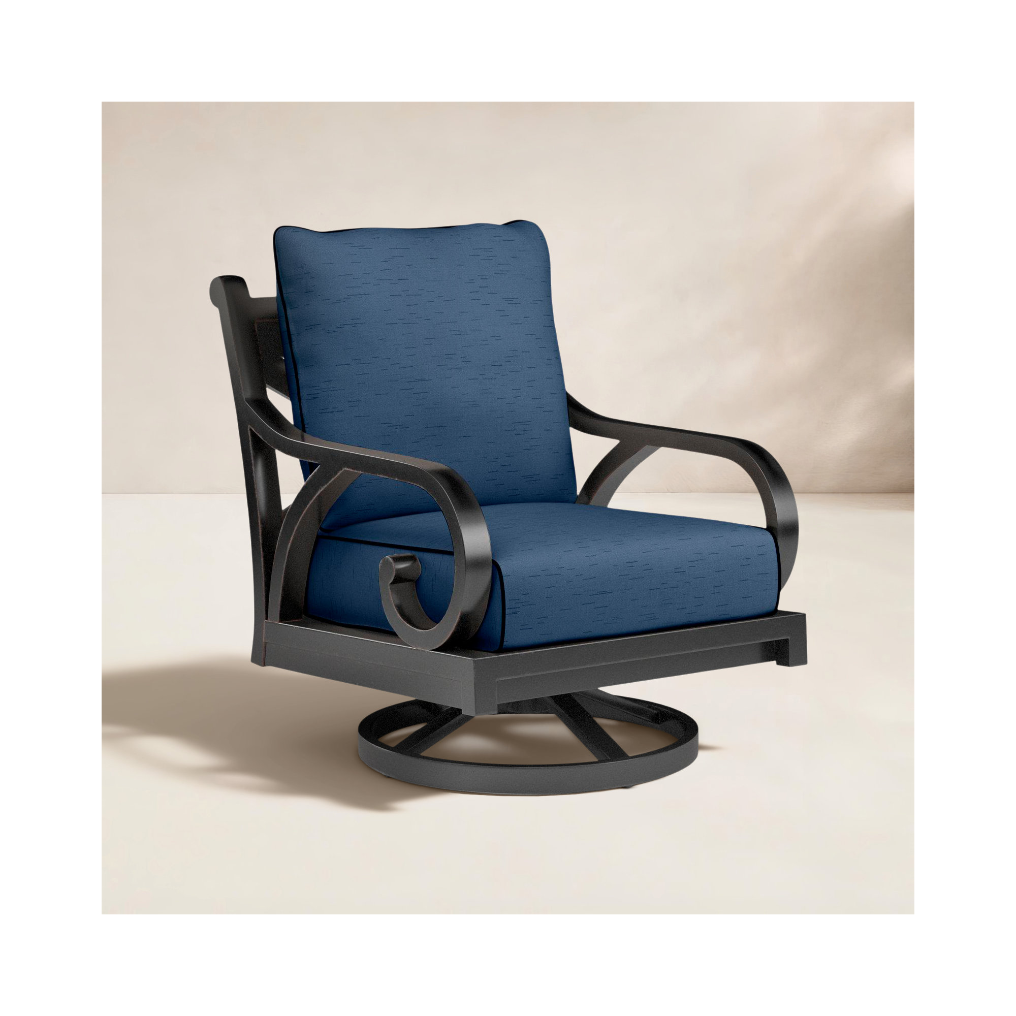 Monterey Swivel Patio Lounge Chair with Sunbrella® Cushions, Spectrum Indigo Sunbrella®