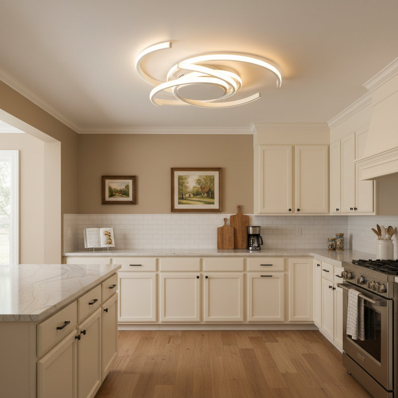 Codie 3- Light 21.3 Inches White Led Semi Flush Mount with Remote Control, White, 3.9" H x 21.3" W x 21.3" D