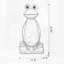 Figurine abstraite grenouille blanche en magnésium avec bras et yeux dorés, parfaite pour un décor moderne et rustique