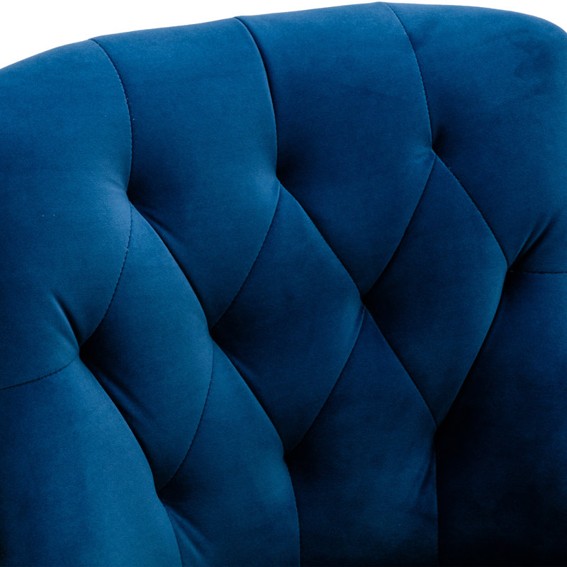 Arbri Velvet Side Chair, Navy Velvet