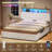 Wood Full Bed Frame with 6 Drawers and Spacious Storage Headboard Farmhouse LED Metal Platform Bed with Charging Station No Boxing Need-255102226-253110981