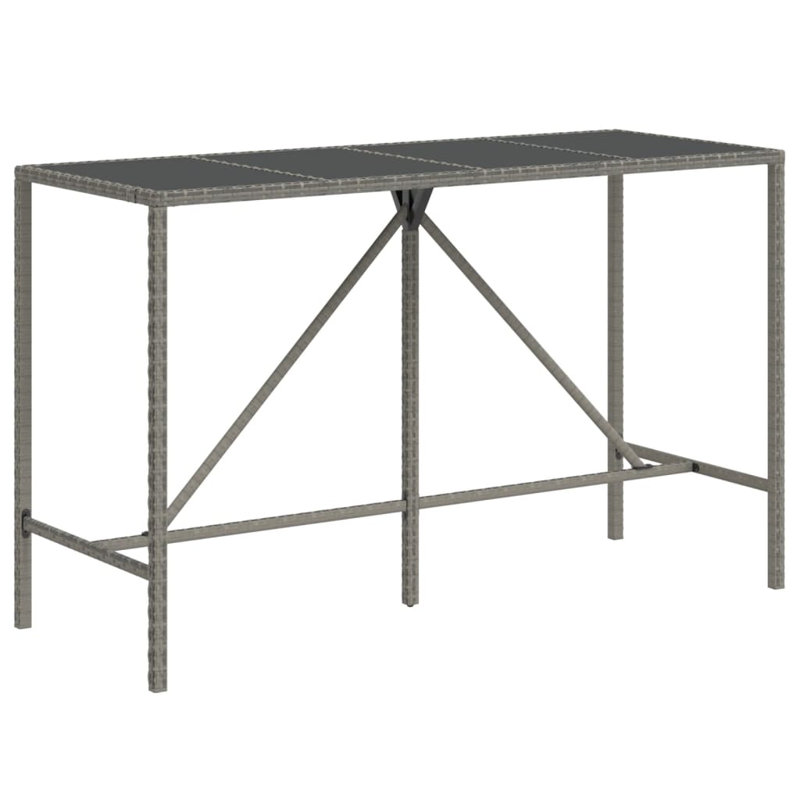 Leithan Rectangular 180Cm L Outdoor Standing Height Table,  Grey