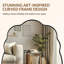 Miroir de salle de bain contemporain ondulé ovale festonné | Cadre en acier inoxydable-33177308-33177311