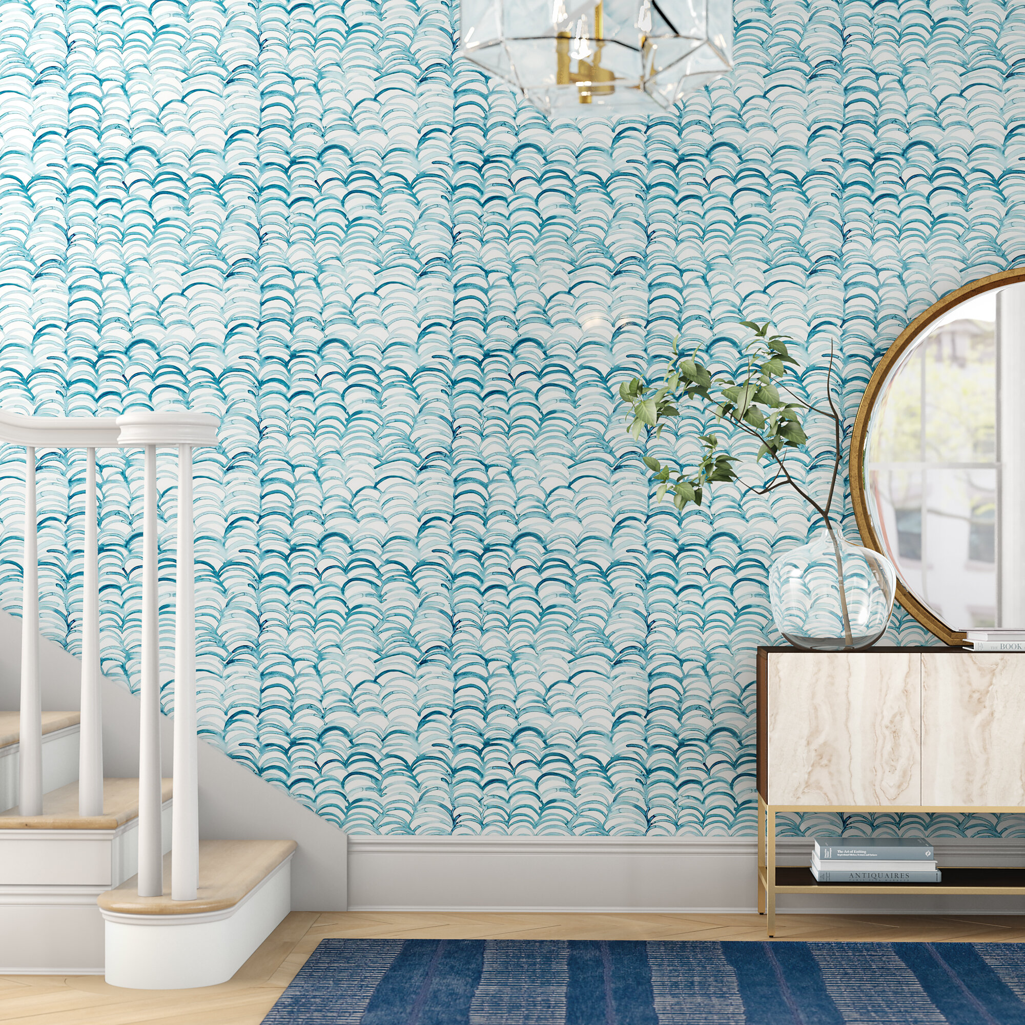 NextWall 3075 sq ft Teal Vintage Floral Vinyl Peel and Stick Wallpaper  Roll NW45712  The Home Depot
