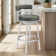 Deherrera Modern Swivel Counter or Bar Stool with Open Low Back and Footrest in Metal and Faux Leather