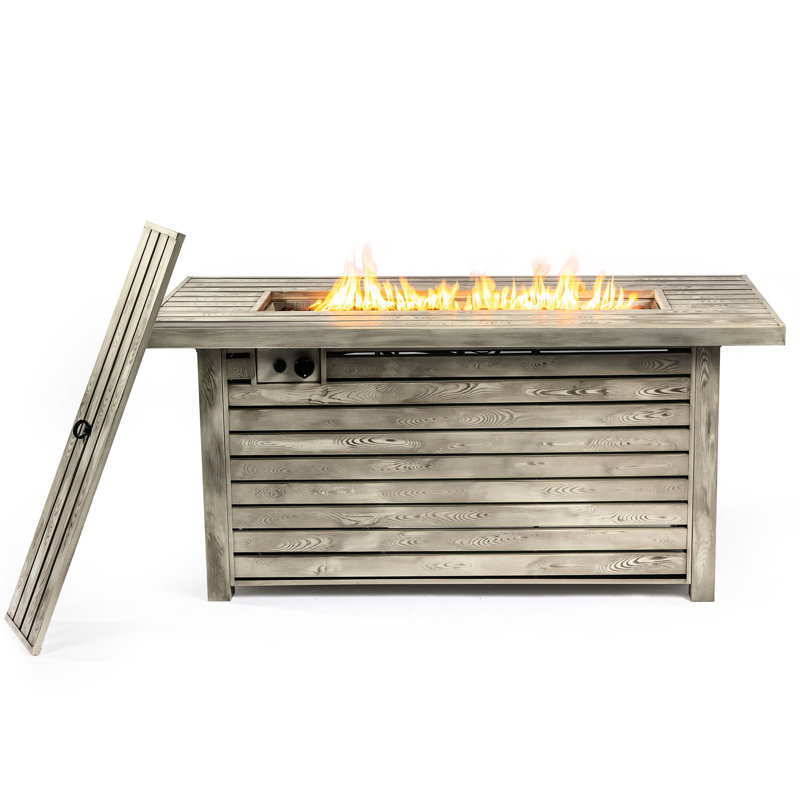 Foyer de table 50000Btu avec construction en acier et housse de pluie 24,53 po de hauteur faite pour l'extérieur