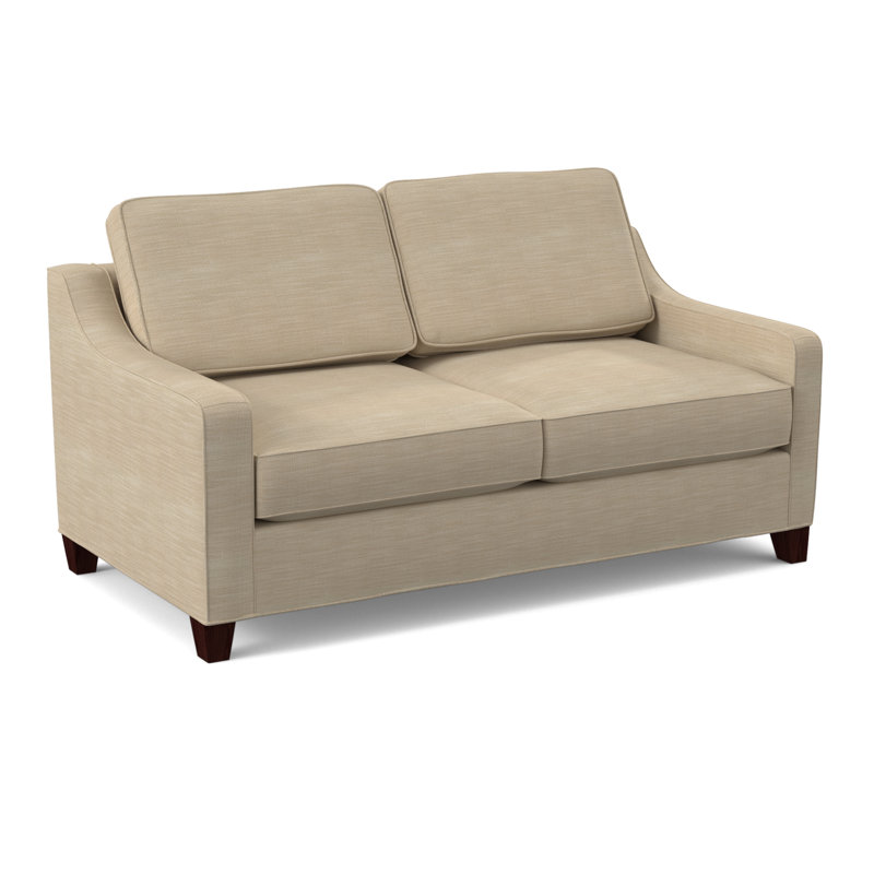 Clark 74" Square Arm Sofa with Reversible Cushions, Empire Mahogany, Ridgecrest Putty