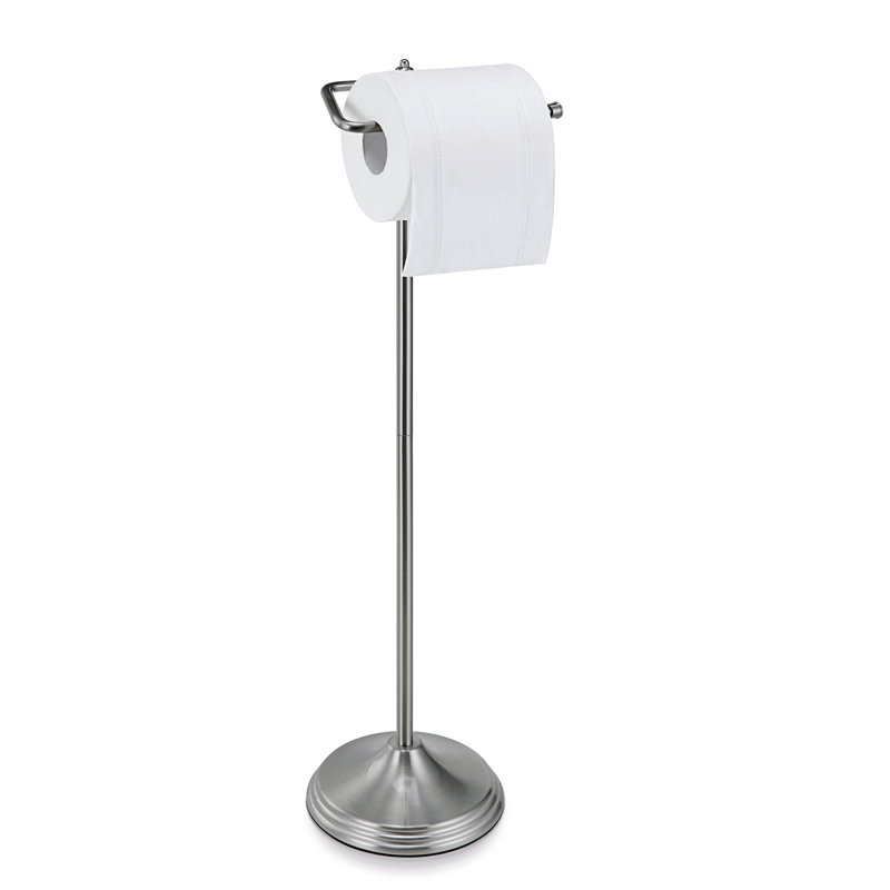 Free Standing Toilet Paper Holder, Satin Nickel
