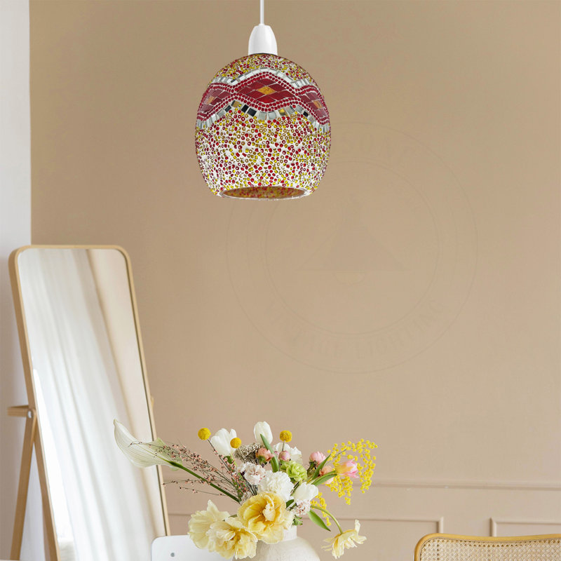 18 cm H Round Glass Pendant Shade ( Screw On )