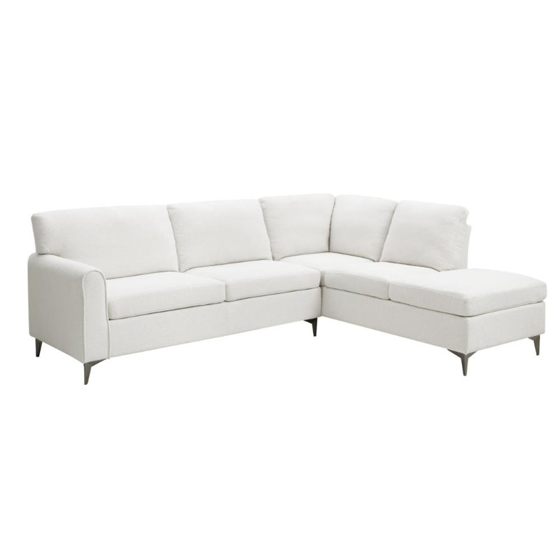 Evelyn 4 Seater Corner Sofa , Right Hand Facing, White