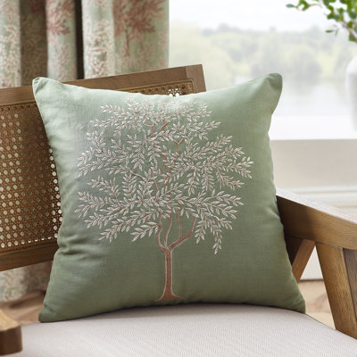 Woodland Trees Embroidered Cushion