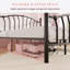 Structure de lit plateforme en métal avec tête et pied de lit, fleurons en forme de cœur et de boule, aucun sommier requis, rangement sous le lit de 12,6 po, assemblage facile-1748747057-1748747063