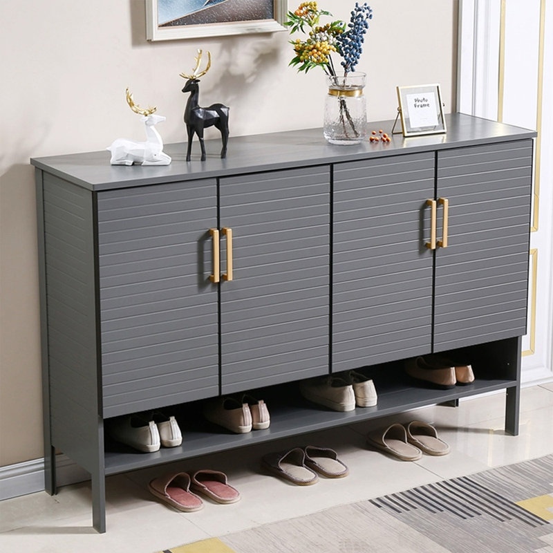Rangement pour chaussures en alliage d'aluminium gris foncé