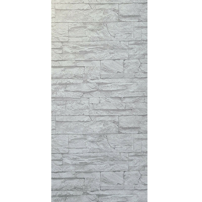 Papier peint texturé gris blanc cassé moderne faux pierre réaliste 3D