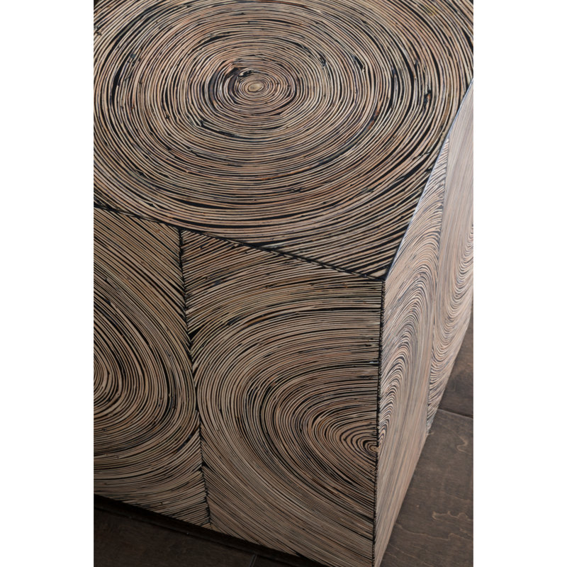 Transitional Black Vine-Inlaid Square Bunching Table