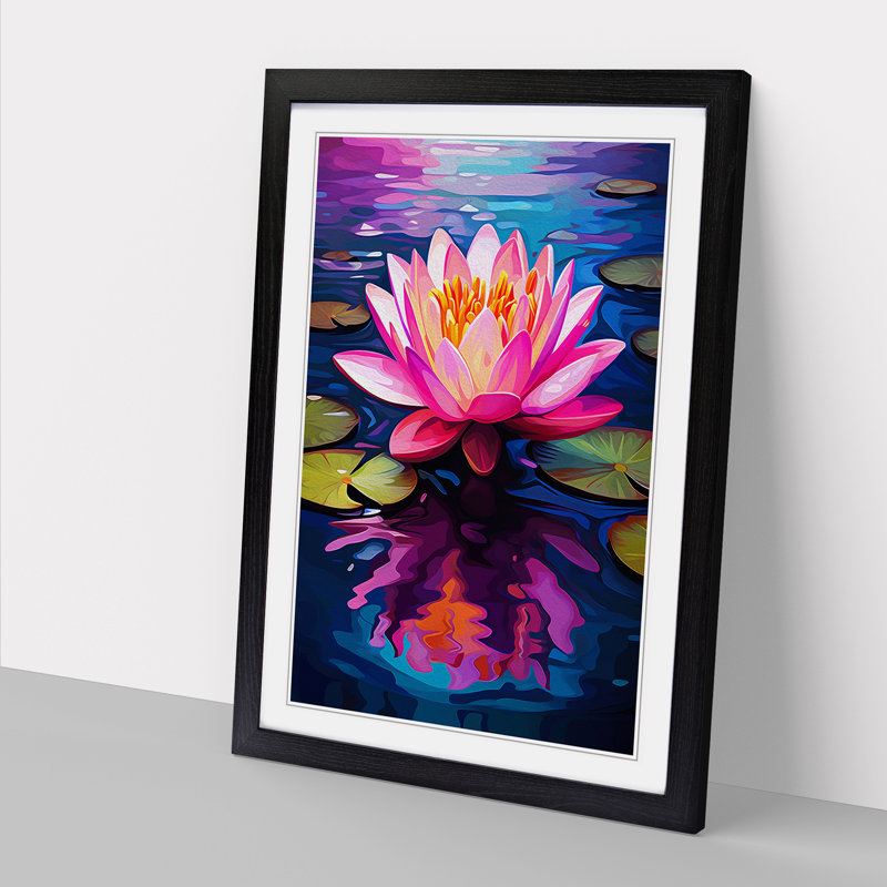 Water Lily Pop - Framed Print, 46cm H x 34cm W x 2cm D, Black 