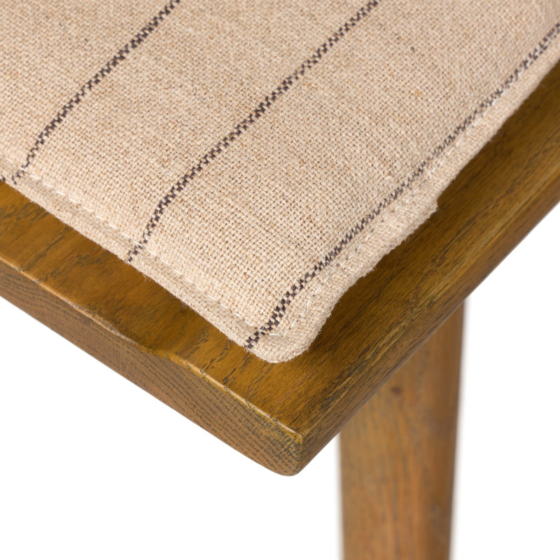 Garth Solid Wood Bar Stool, Counter Stool (25.21" Seat Height), Lavon Flint/Linen Blend, Black Oak