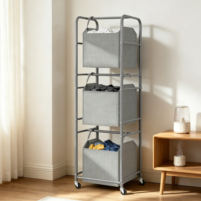 Trieur de paniers à linge 150L 3 niveaux