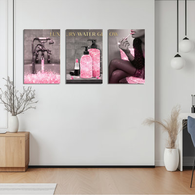 Ensemble de 3 reproductions de peinture à l'huile sur toile de luxe