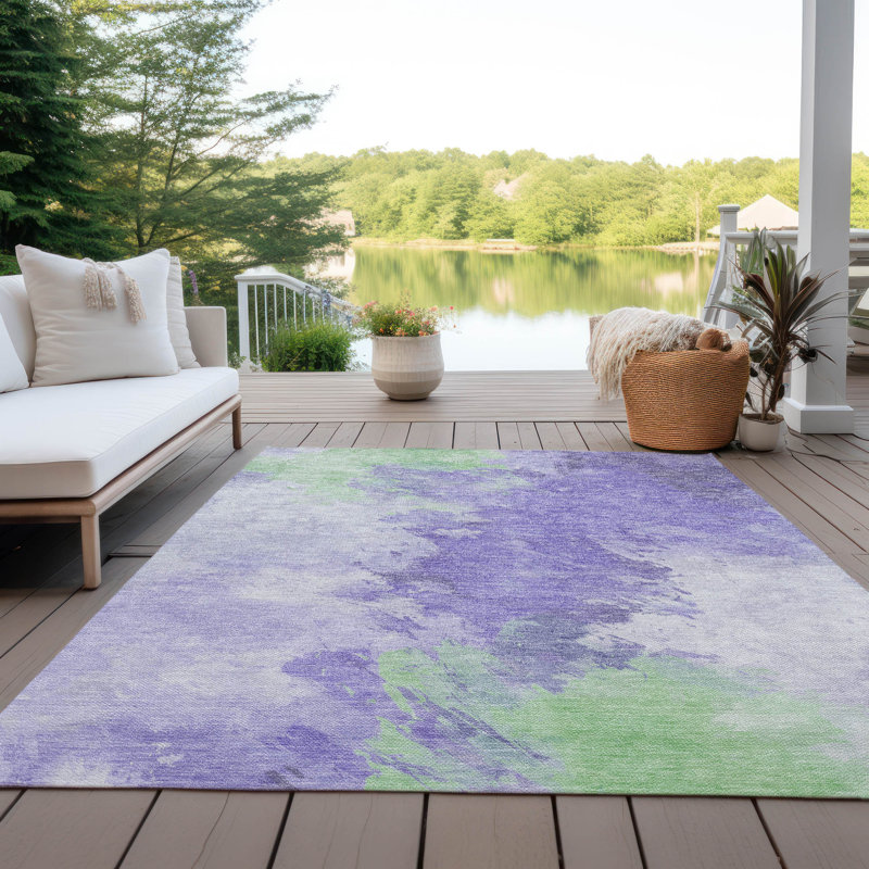 Tapis intérieur / extérieur lavable mauve Braeas - LOOMlan, 2 pi 6 po x 3 pi 10 po
