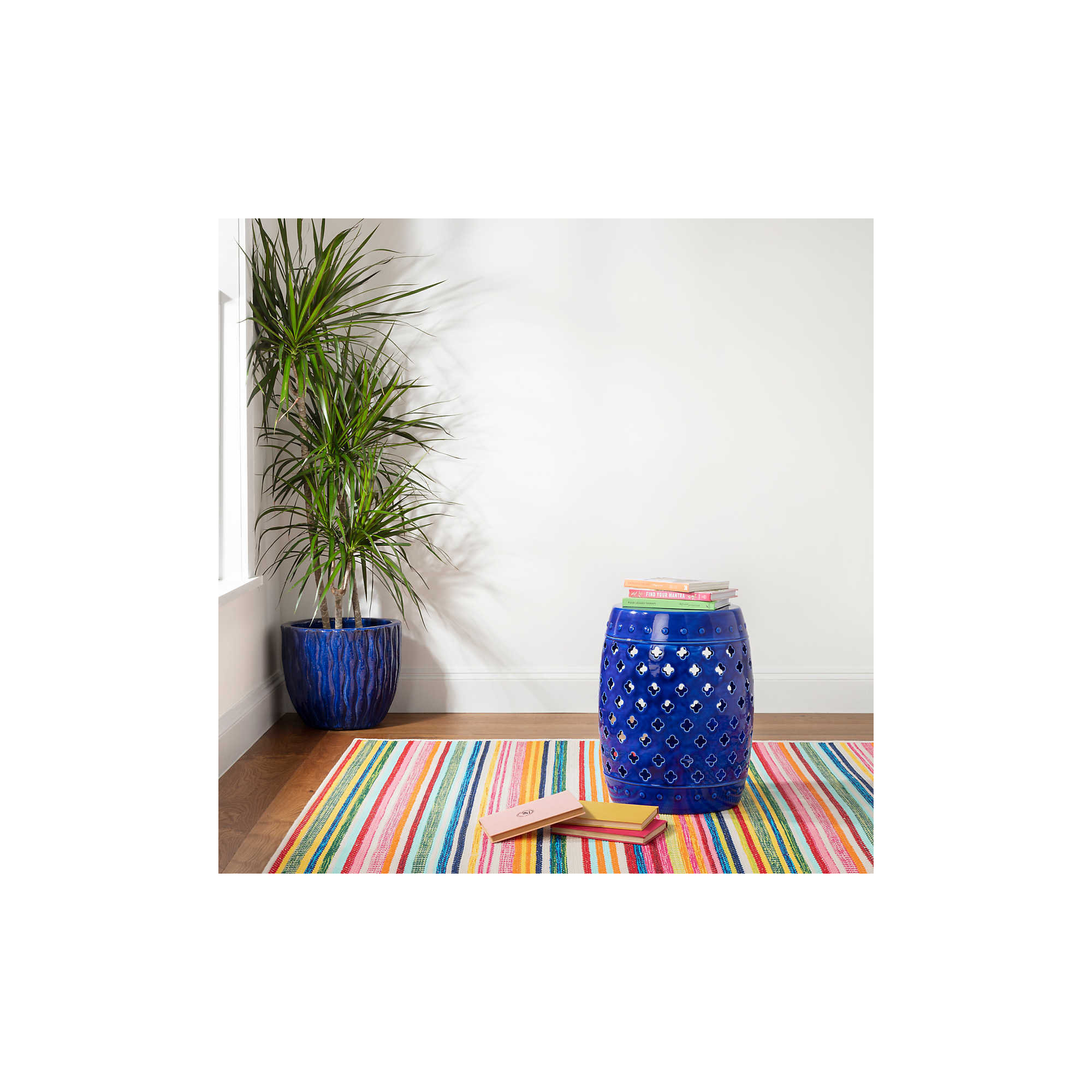 Bright Stripe Handwoven Indoor/Outdoor Rug, Rectangle 6' x 9'