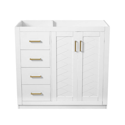 Meuble-lavabo en bois massif avec portes à fermeture douce et grand espace de rangement