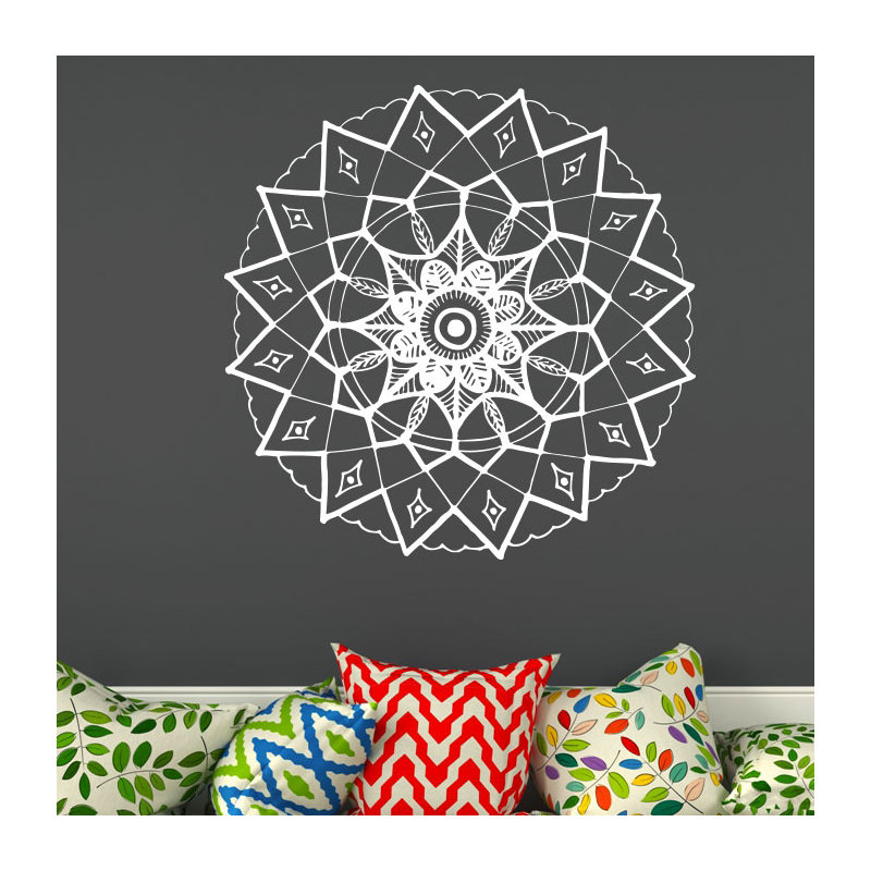 Adhésif décoratif mandala yoga, Blanc, H 20 po x l 22 po