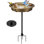 Bol ovale en polyrésine pour bain d'oiseaux avec fontaine solaire 