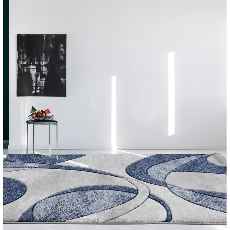 Tapis bleu marine Anselm, Rectangle 7 pi 9 po x 9 pi 9 po