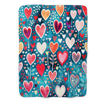 Festive Heartburst Throw Blanket