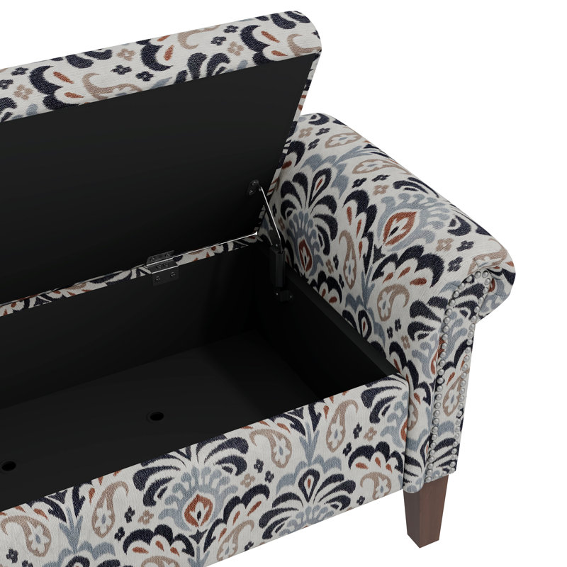 Repose-pieds avec rangement, Bleu / Gris / Rouge