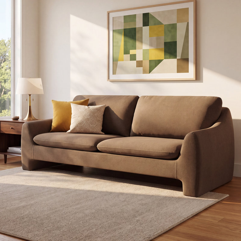 Elodie 87'' Upholstery Sofa, Brown