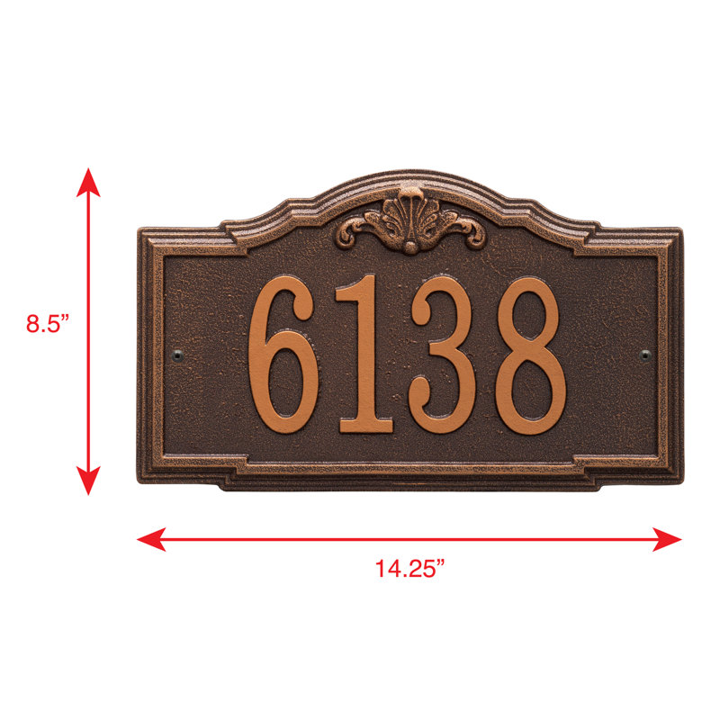 Gatewood Personalized Standard 1-Line Wall Address Plaque, Yes, Antique Copper